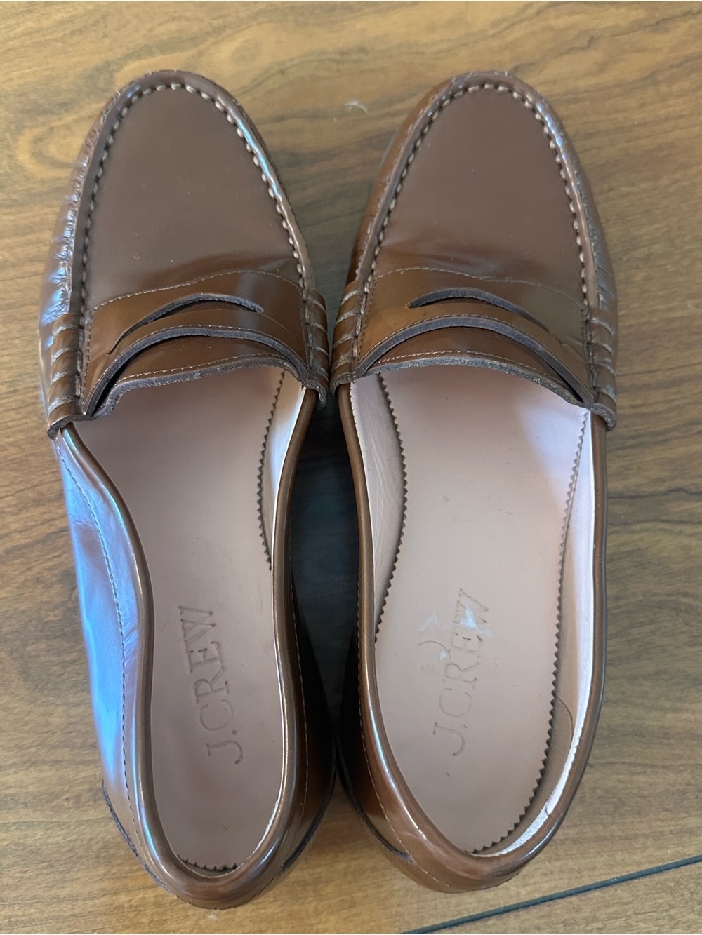 J.Crew Brown Leather Penny Loafers Women’s Size 8 Preppy Classic - Picture 5 of 6